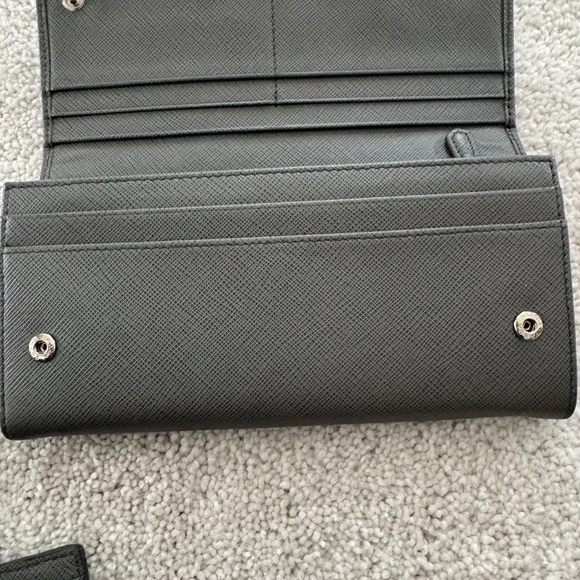 Prada Saffiano Leather Gray Wallet - Picture 11 of 16